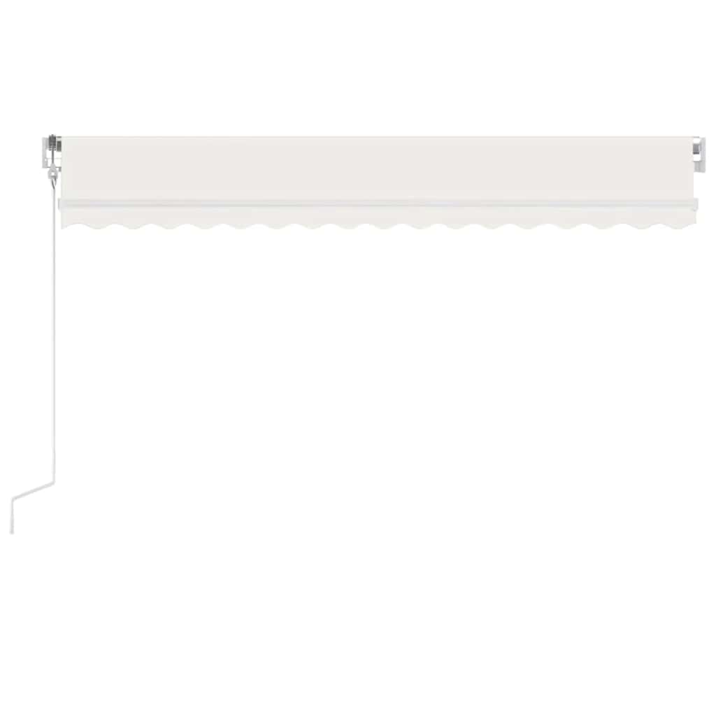krémszínű automata szélérzékelős és LED-es napellenző 400x300cm