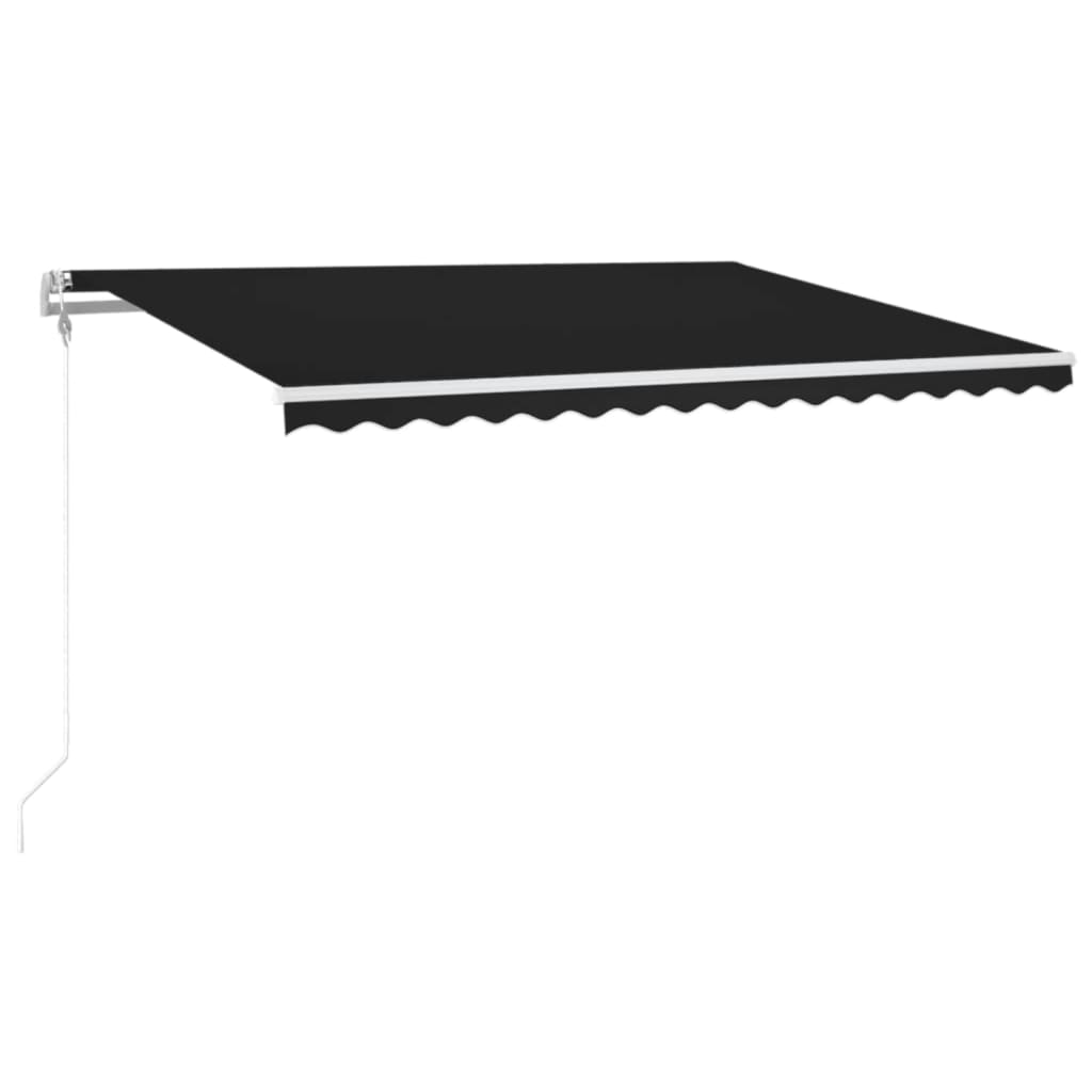 antracitszürke szélérzékelős és LED-es napellenző 400x300 cm