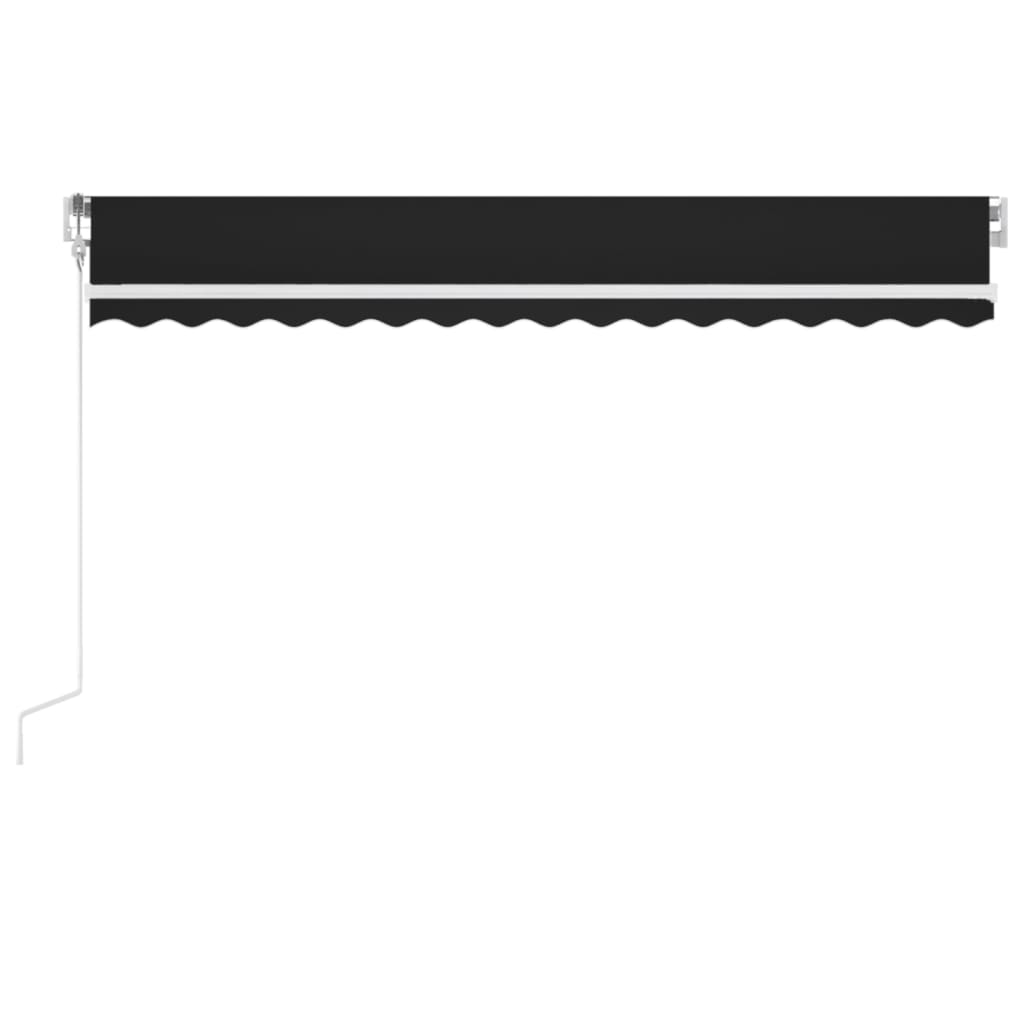 antracitszürke szélérzékelős és LED-es napellenző 400x300 cm