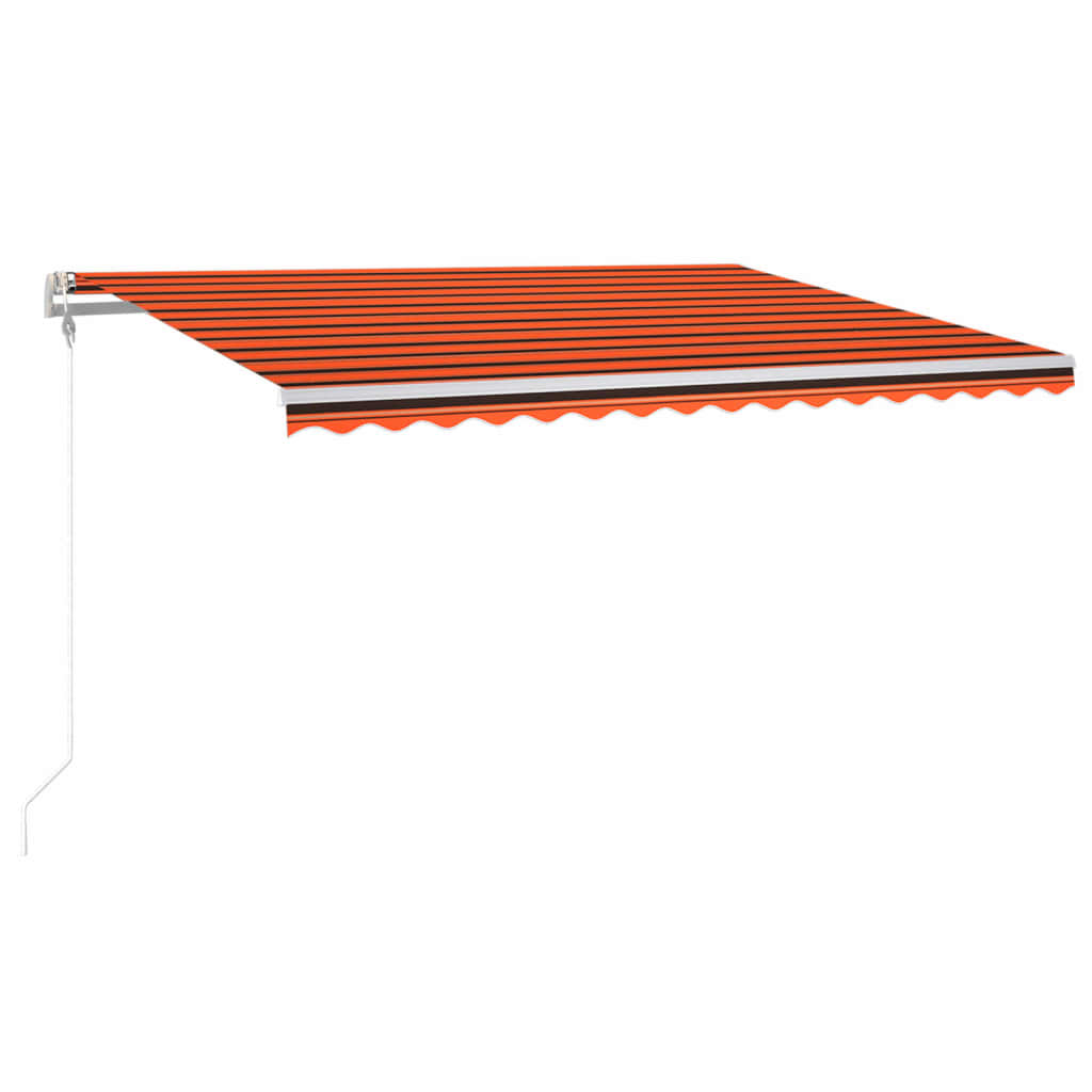 narancssárga-barna szélérzékelős és LED-es napellenző 400x300cm