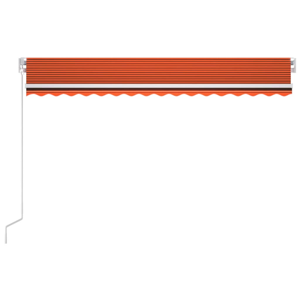 narancssárga-barna szélérzékelős és LED-es napellenző 400x300cm