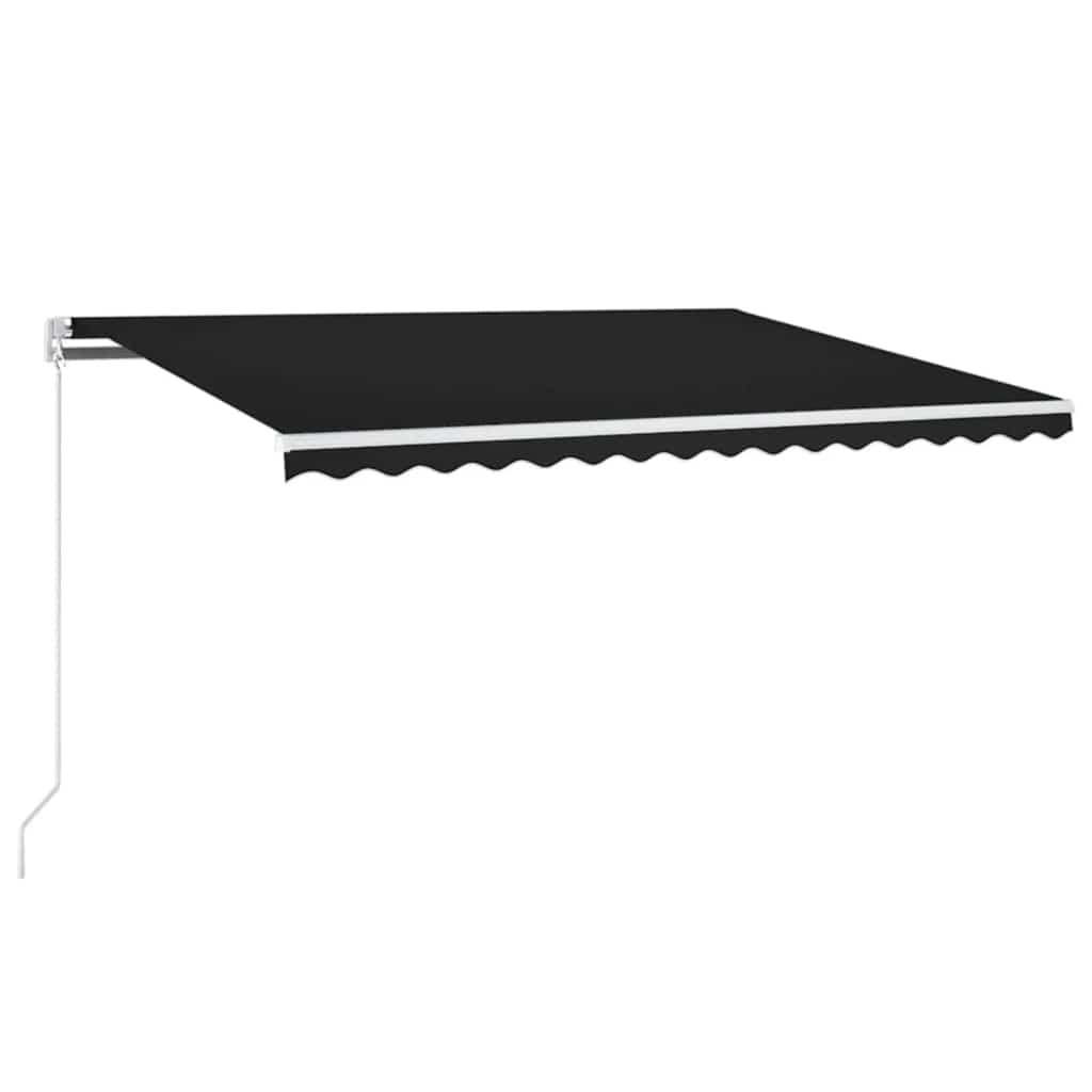 antracitszürke kézzel kihúzható LED-es napellenző 450 x 300 cm