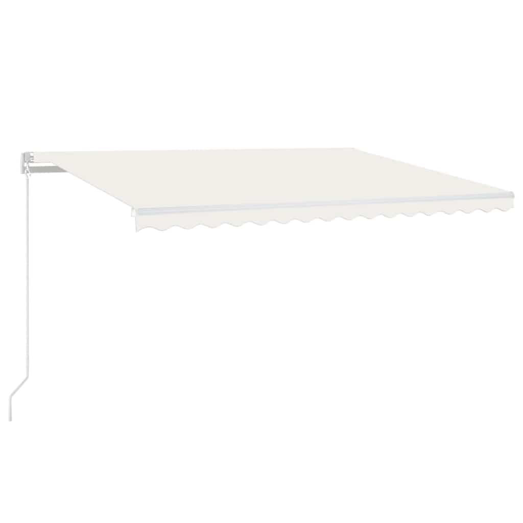krémszínű automata szélérzékelős és LED-es napellenző 450x300cm