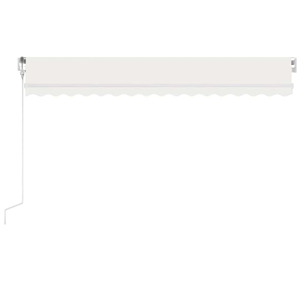 krémszínű automata szélérzékelős és LED-es napellenző 450x300cm