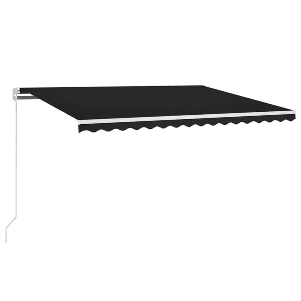 antracitszürke szélérzékelős és LED-es napellenző 450 x 300 cm