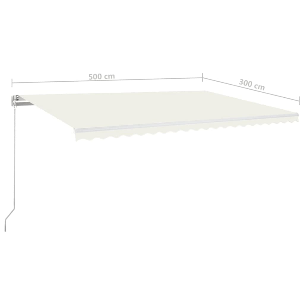 krémszínű kézzel kihúzható napellenző 500 x 300 cm