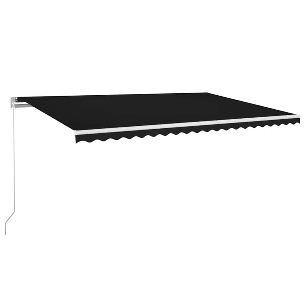 antracitszürke kézzel kihúzható LED-es napellenző 500 x 300 cm