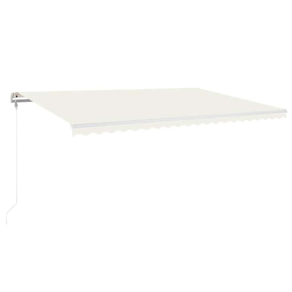 krémszínű automata szélérzékelős és LED-es napellenző 500x300cm