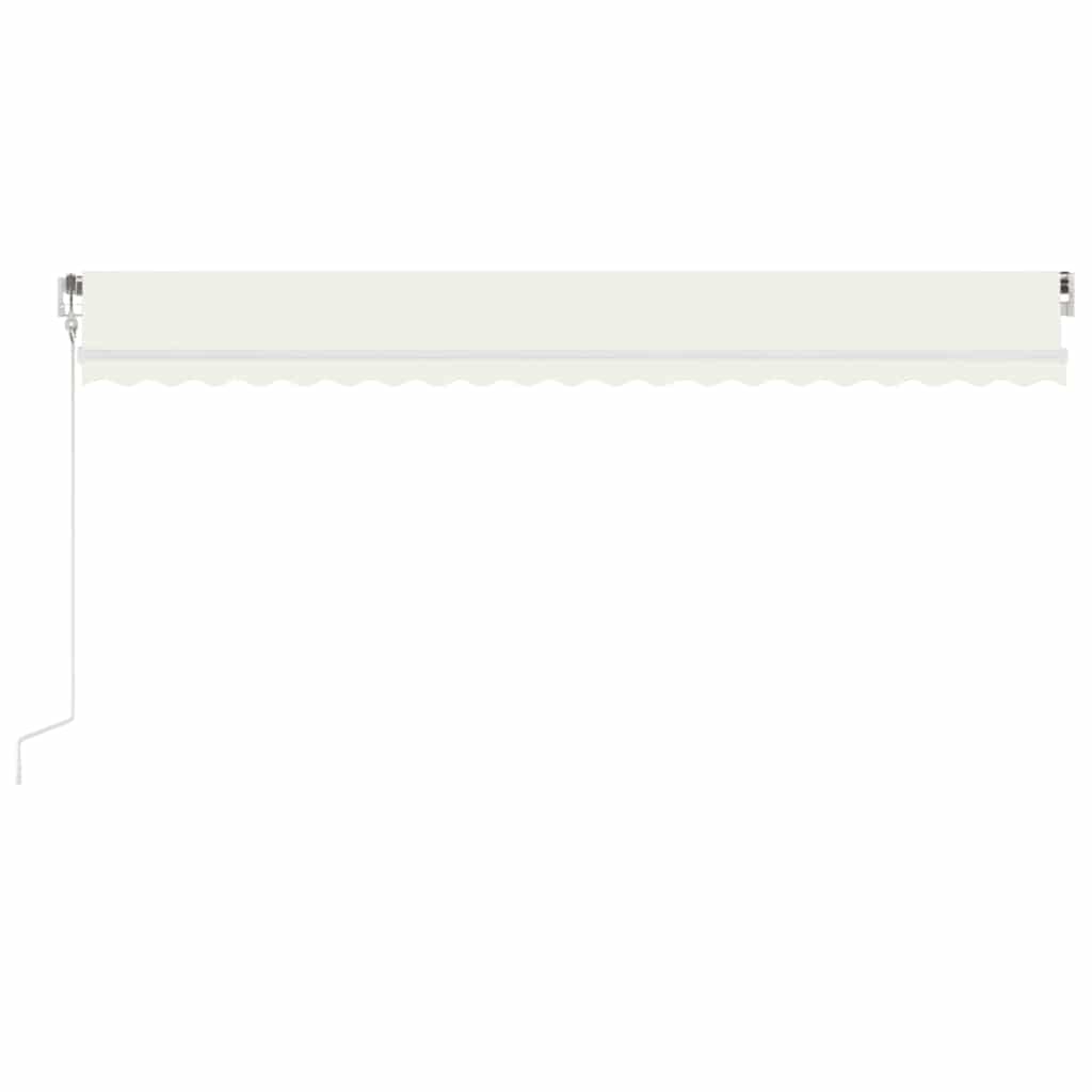 krémszínű automata szélérzékelős és LED-es napellenző 500x300cm