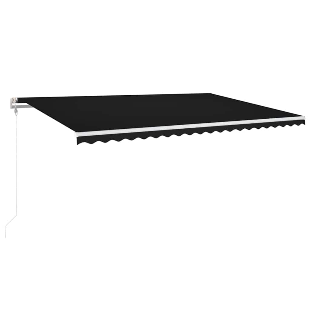 antracitszürke szélérzékelős és LED-es napellenző 500x300 cm
