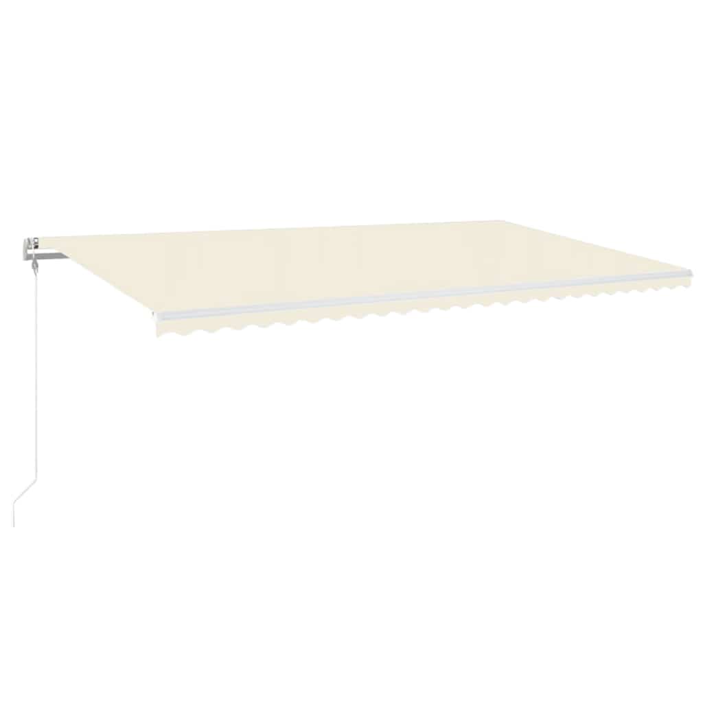 krémszínű automata szélérzékelős és LED-es napellenző 600x300cm