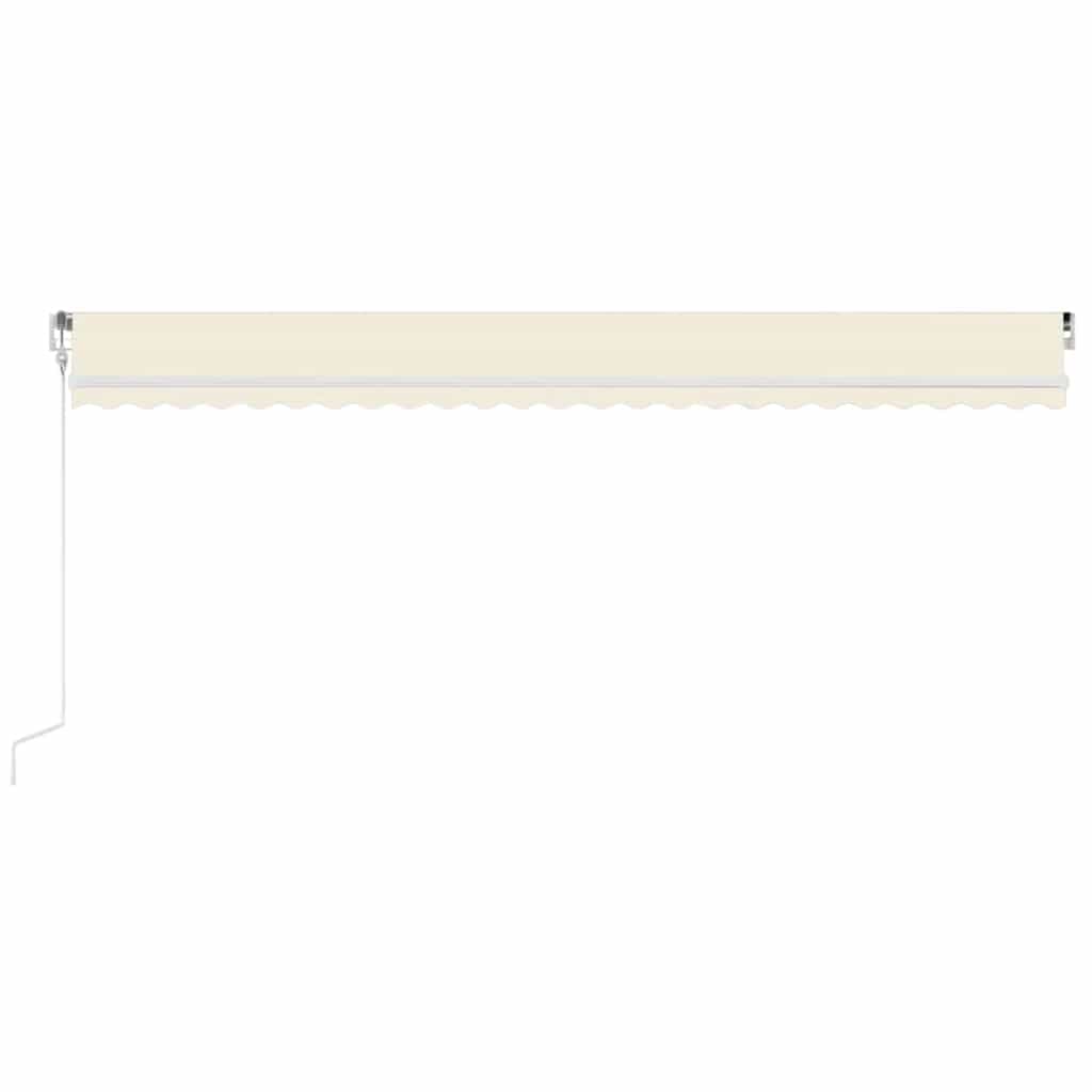 krémszínű automata szélérzékelős és LED-es napellenző 600x300cm