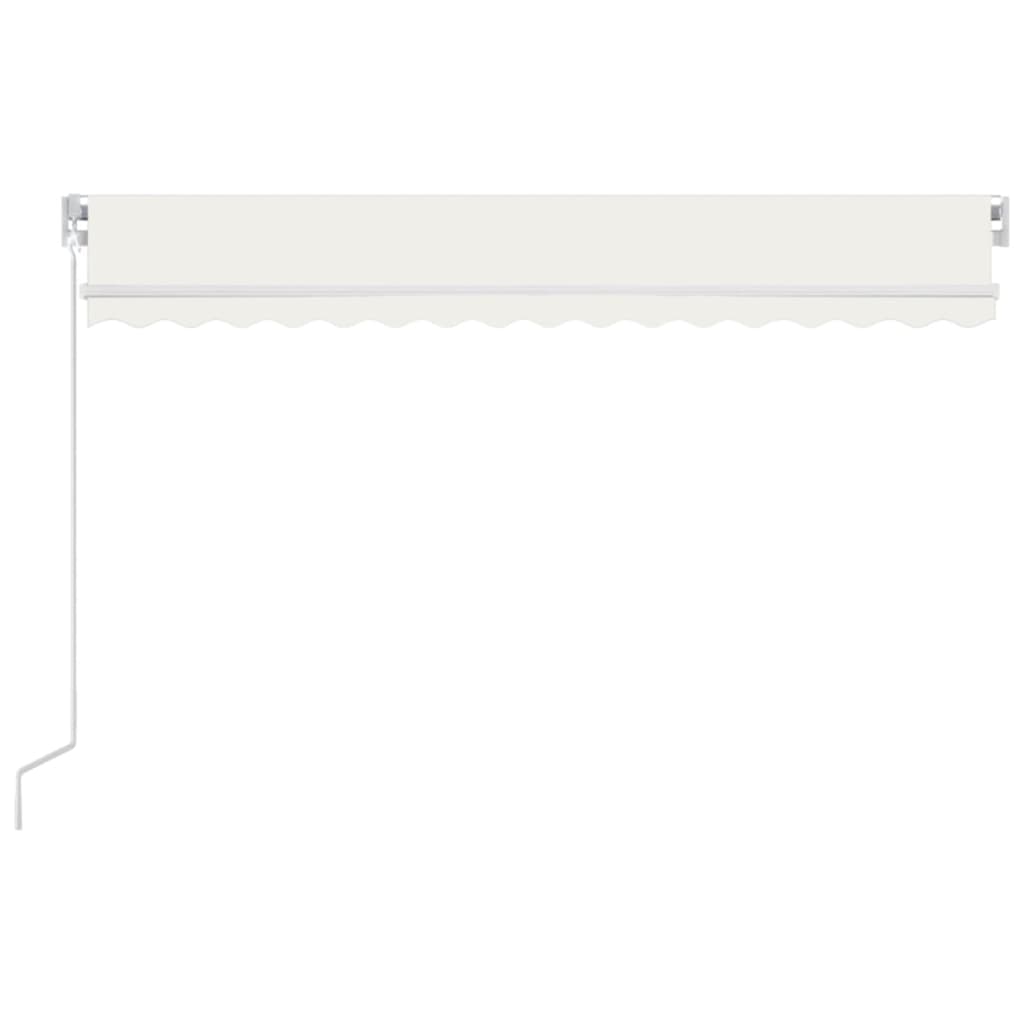krémszínű kézzel kihúzható LED-es napellenző 400 x 350 cm