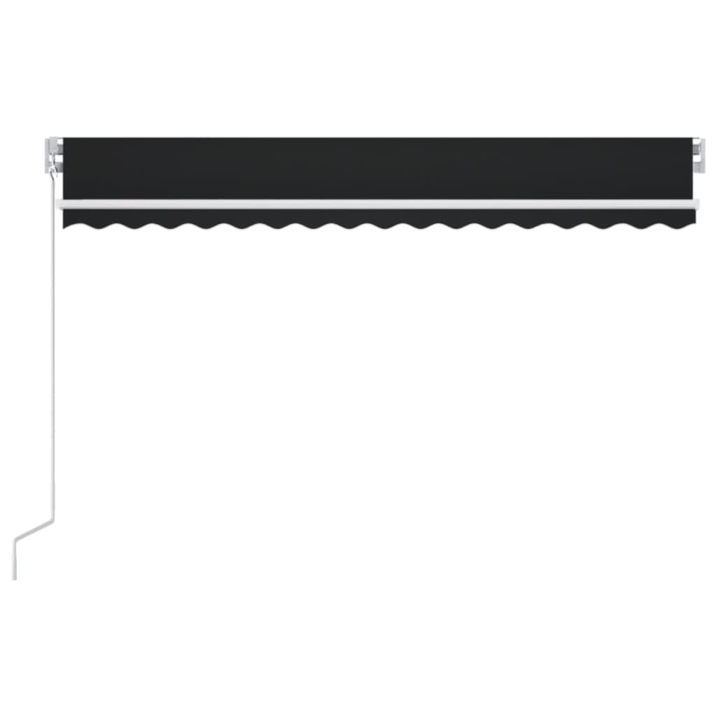 antracitszürke kézzel kihúzható LED-es napellenző 400 x 350 cm