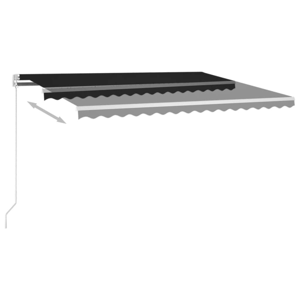 antracitszürke kézzel kihúzható LED-es napellenző 400 x 350 cm