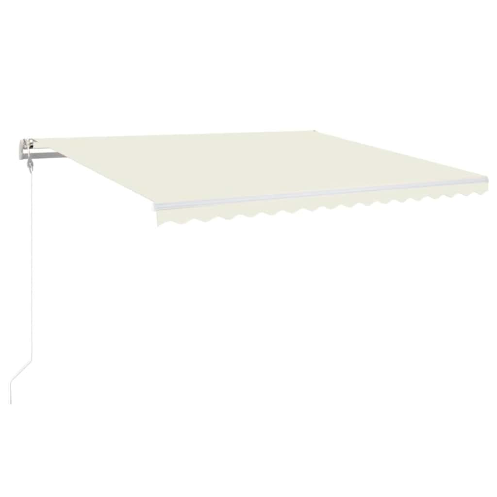 krémszínű automata szélérzékelős és LED-es napellenző 400x350cm