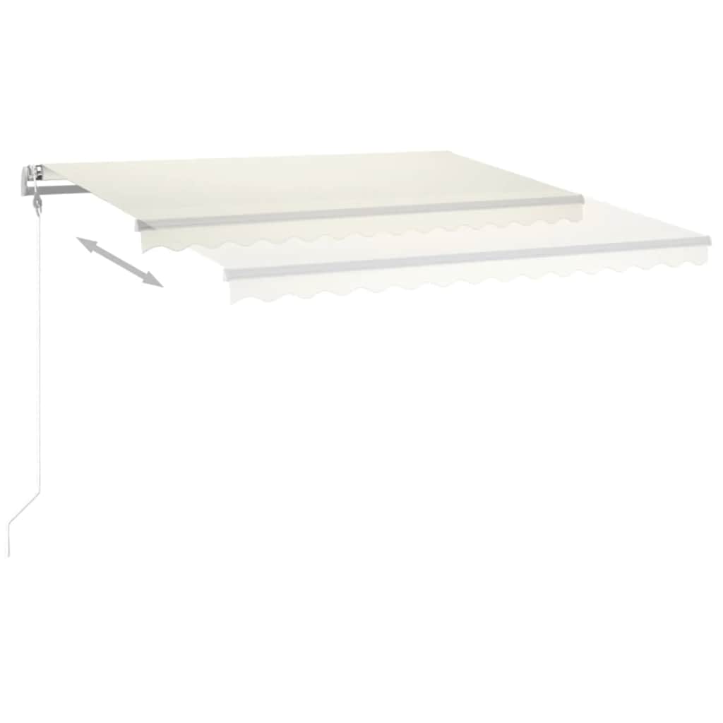 krémszínű automata szélérzékelős és LED-es napellenző 400x350cm