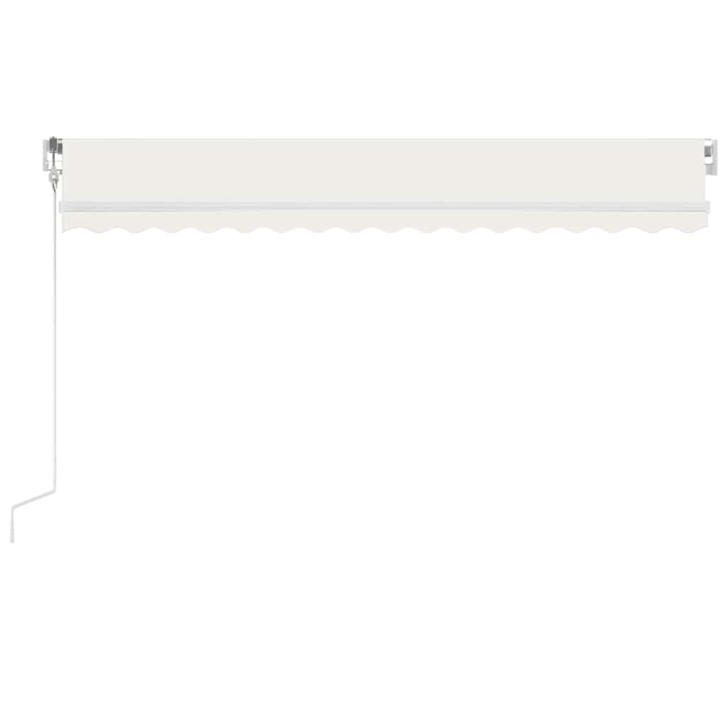 krémszínű automata szélérzékelős és LED-es napellenző 400x350cm