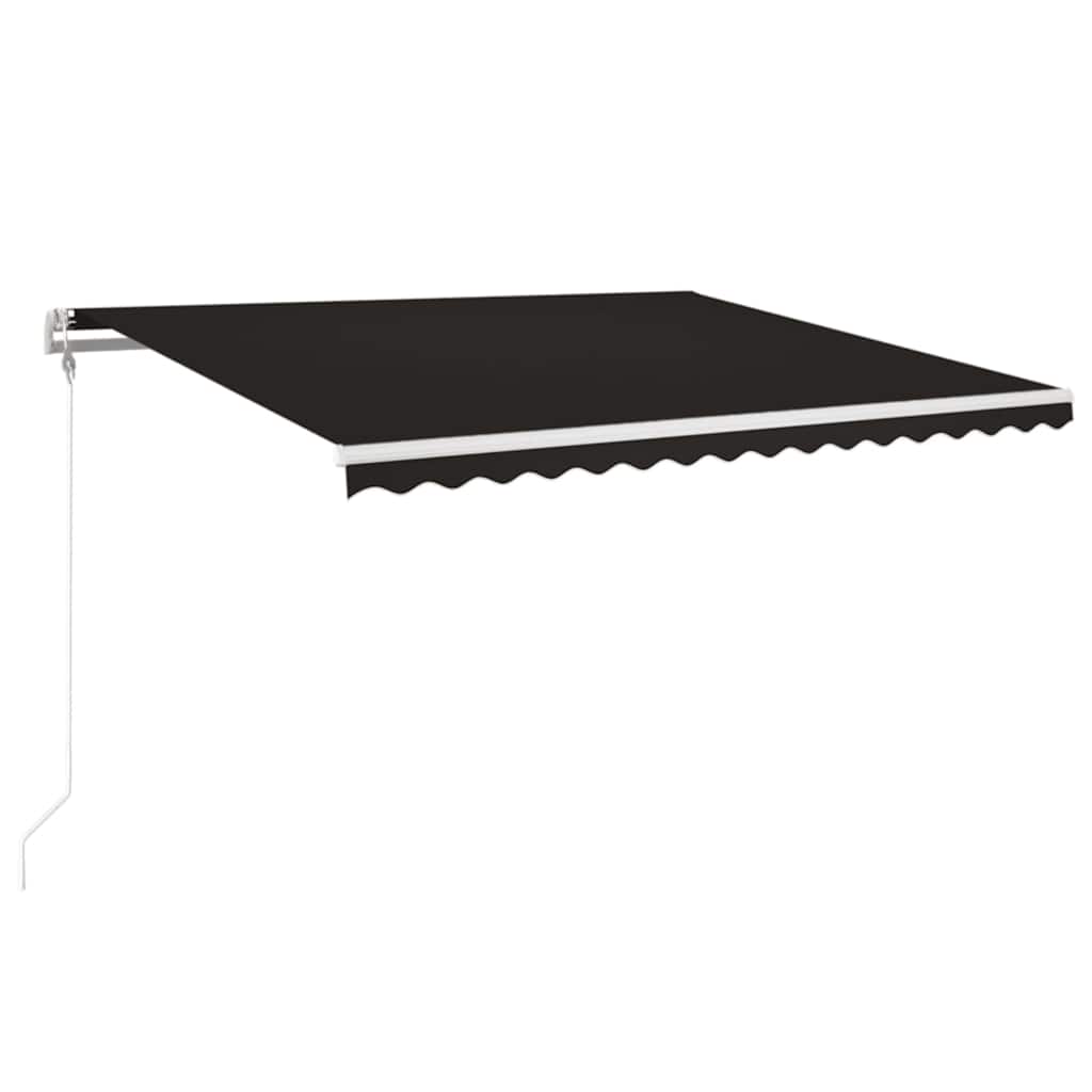 antracitszürke szélérzékelős és LED-es napellenző 400x350 cm
