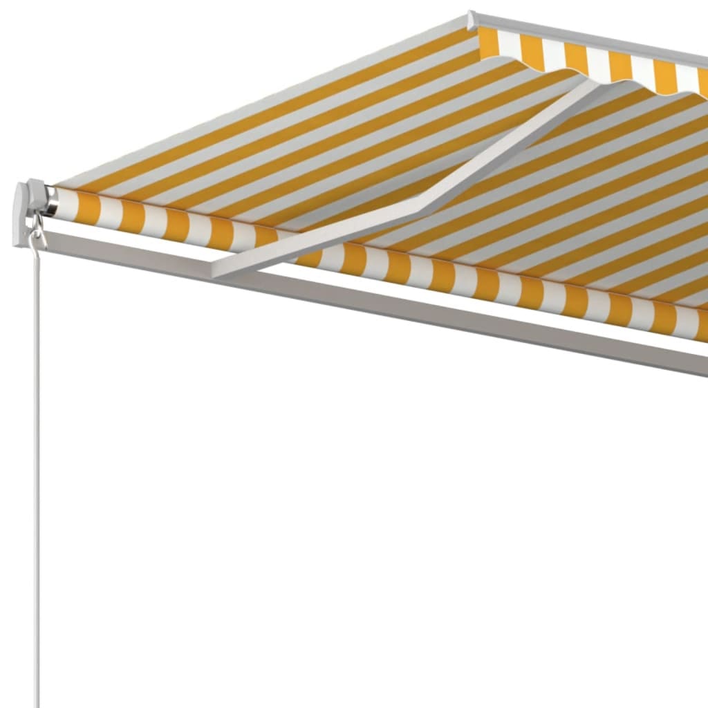 sárga és fehér kézzel kihúzható napellenző 450 x 350 cm