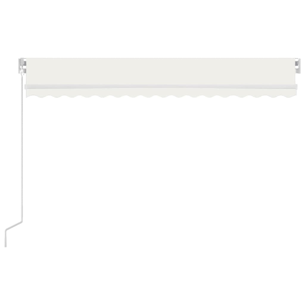 krémszínű kézzel kihúzható LED-es napellenző 450 x 350 cm