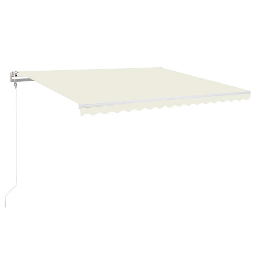 krémszínű automata szélérzékelős és LED-es napellenző 450x350cm
