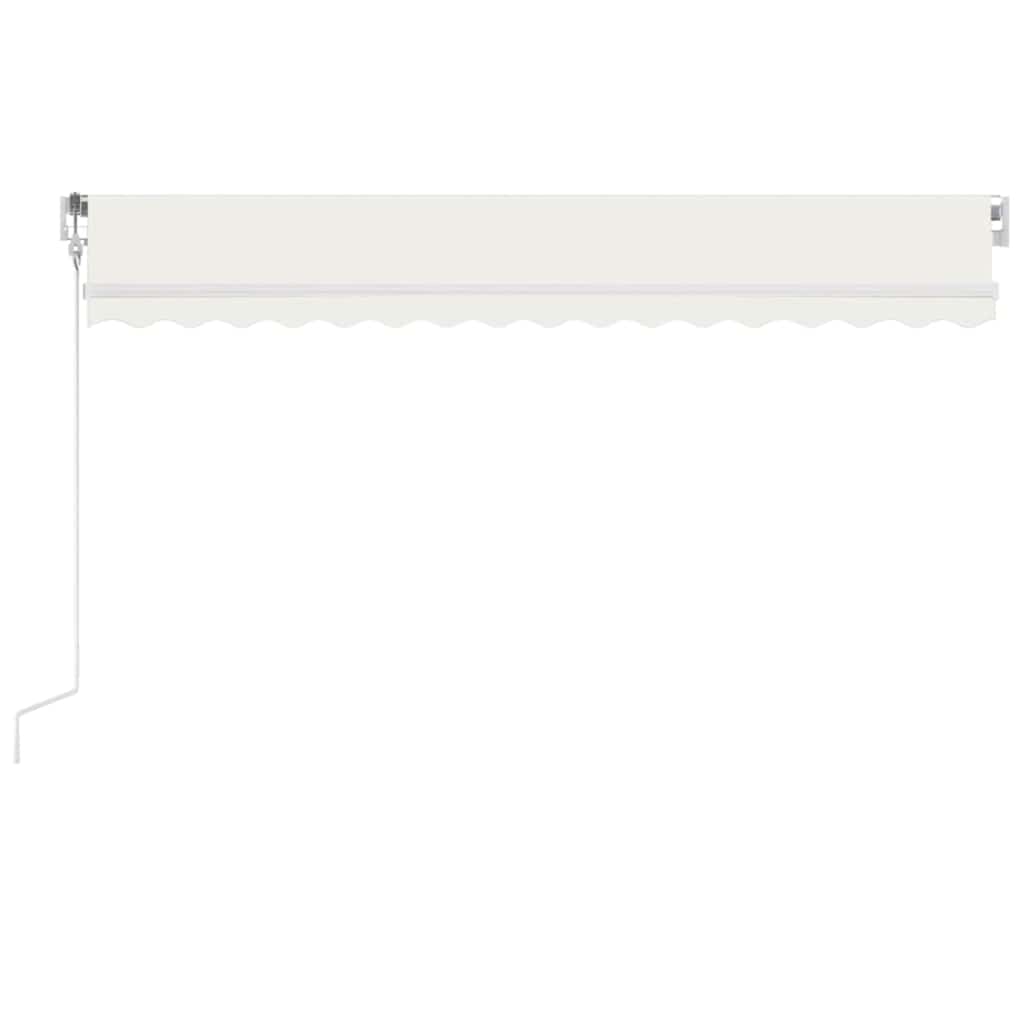 krémszínű automata szélérzékelős és LED-es napellenző 450x350cm