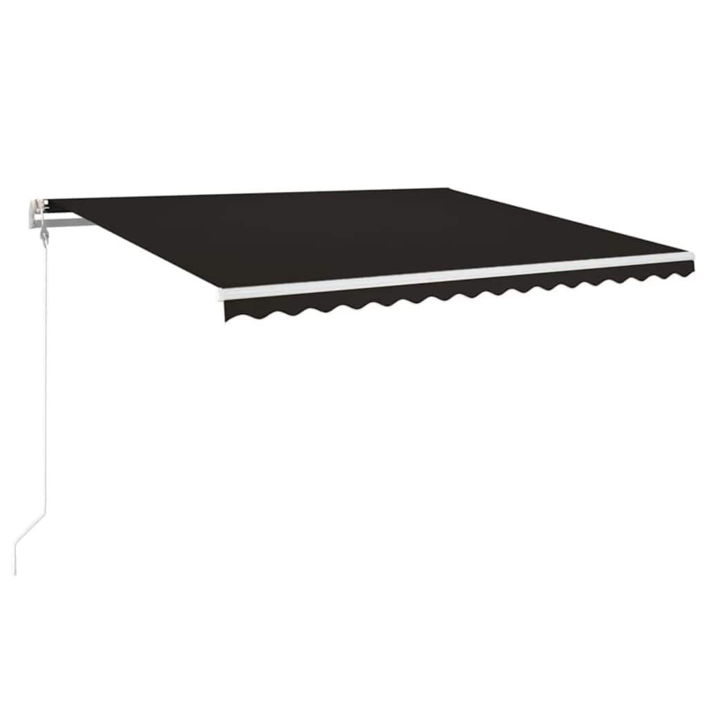 antracitszürke szélérzékelős és LED-es napellenző 450 x 350 cm