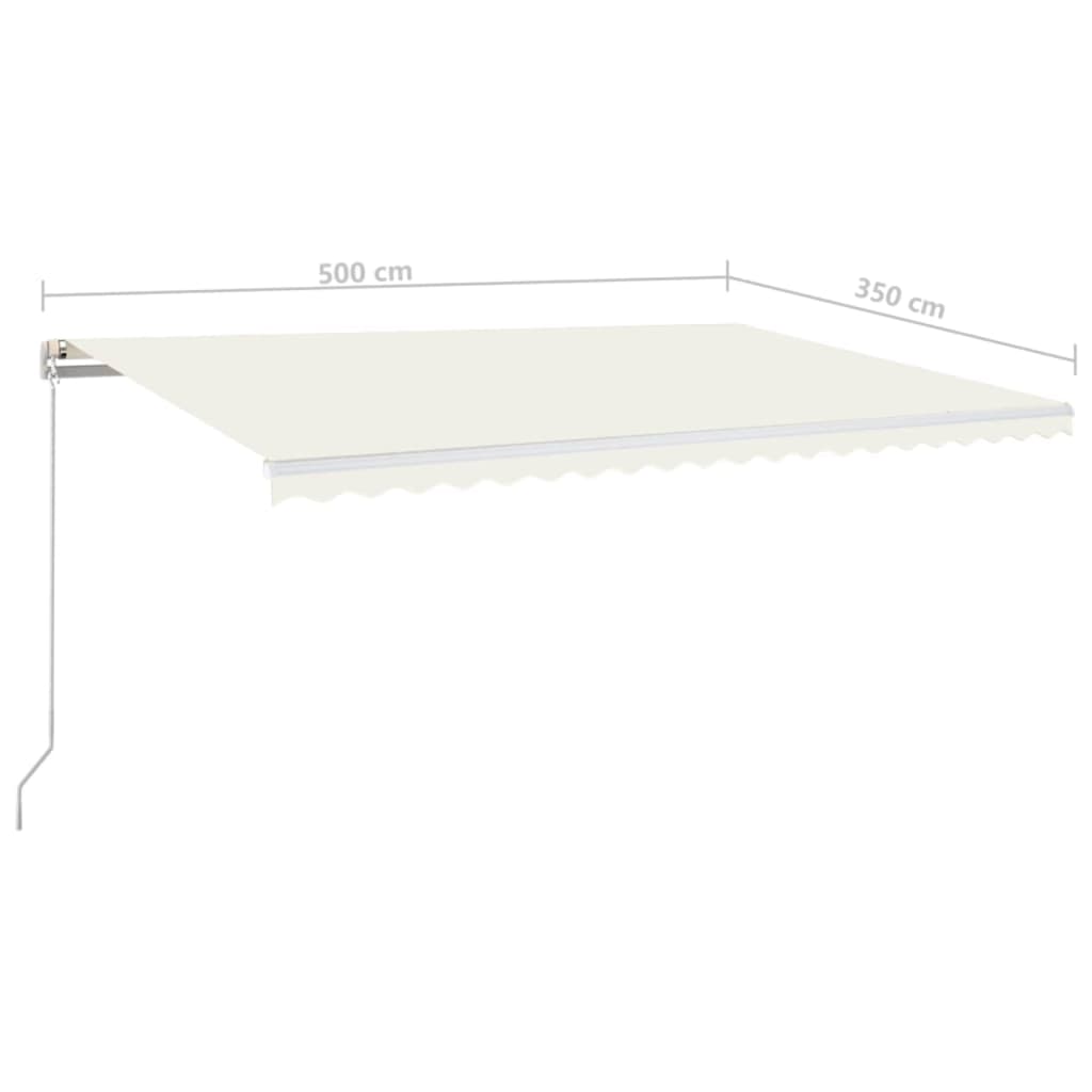 krémszínű kézzel kihúzható napellenző 500 x 350 cm