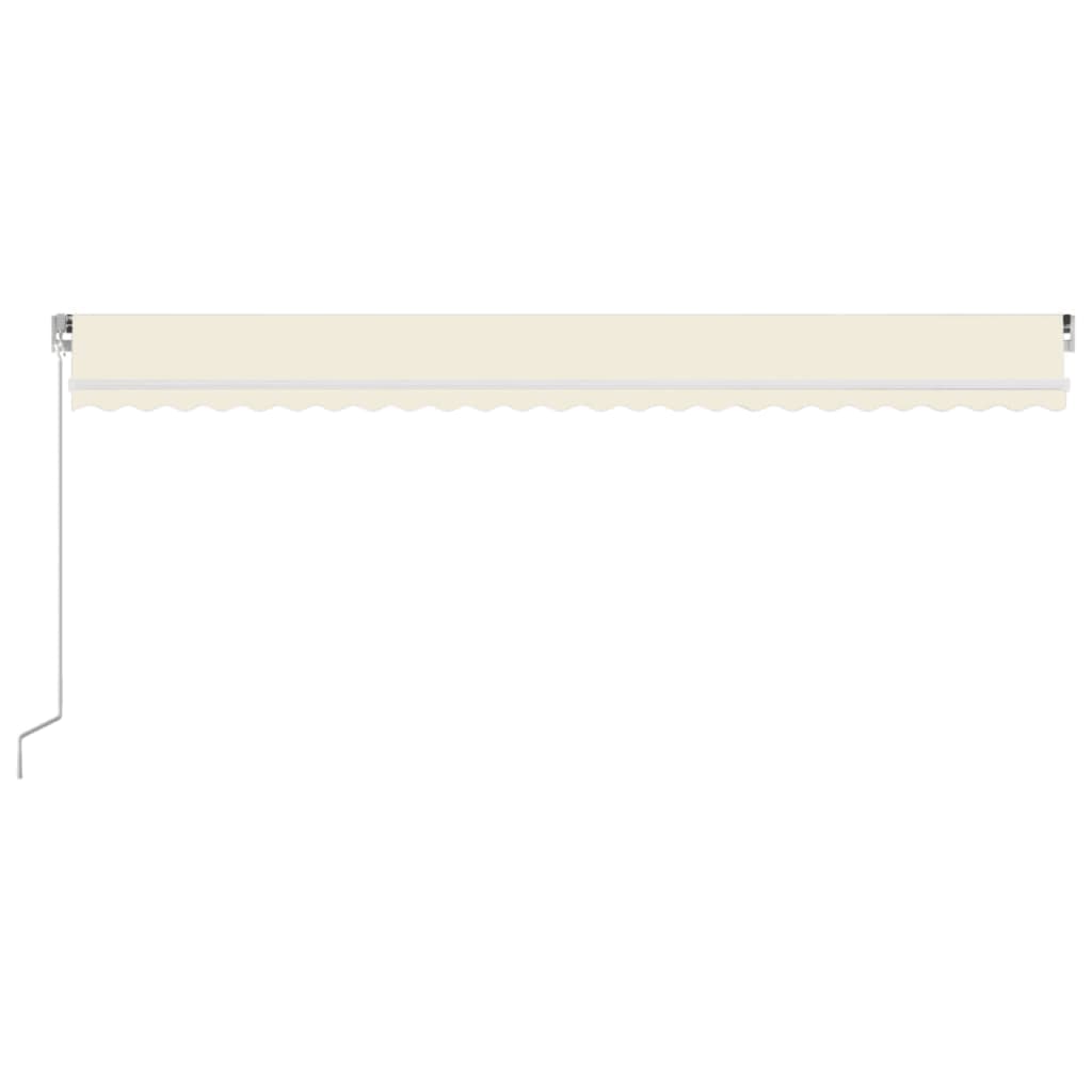 krémszínű kézzel kihúzható LED-es napellenző 600 x 350 cm