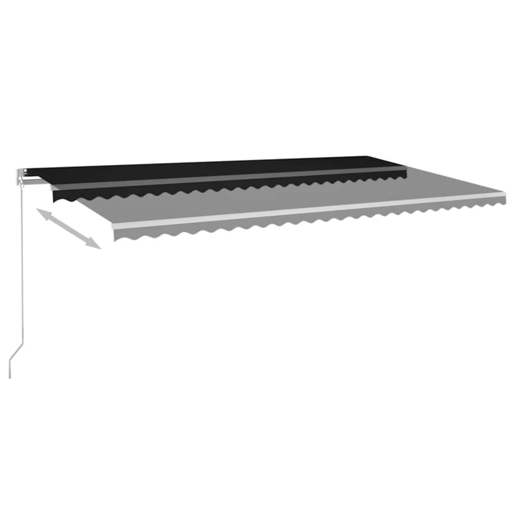 antracitszürke kézzel kihúzható LED-es napellenző 600 x 350 cm