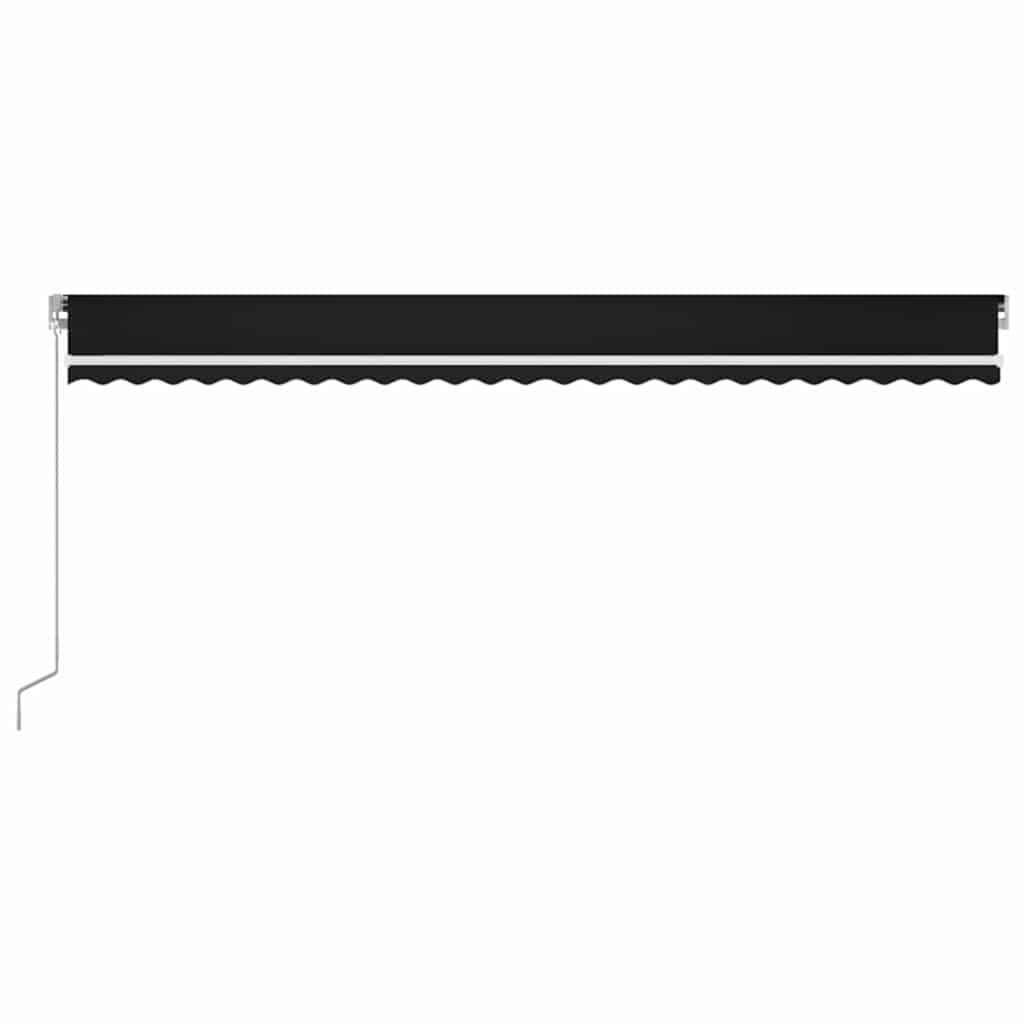 antracitszürke kézzel kihúzható LED-es napellenző 600 x 350 cm