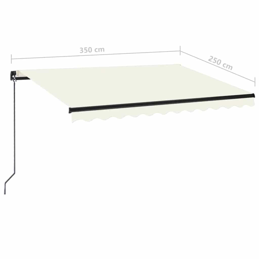 krémszínű kézzel kihúzható napellenző 350 x 250 cm