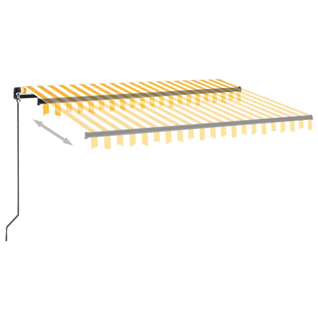 sárga és fehér kézzel kihúzható napellenző 350 x 250 cm