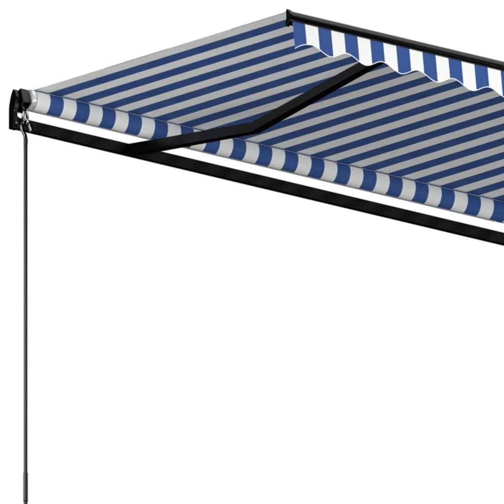 kék és fehér kézzel kihúzható napellenző 400 x 300 cm