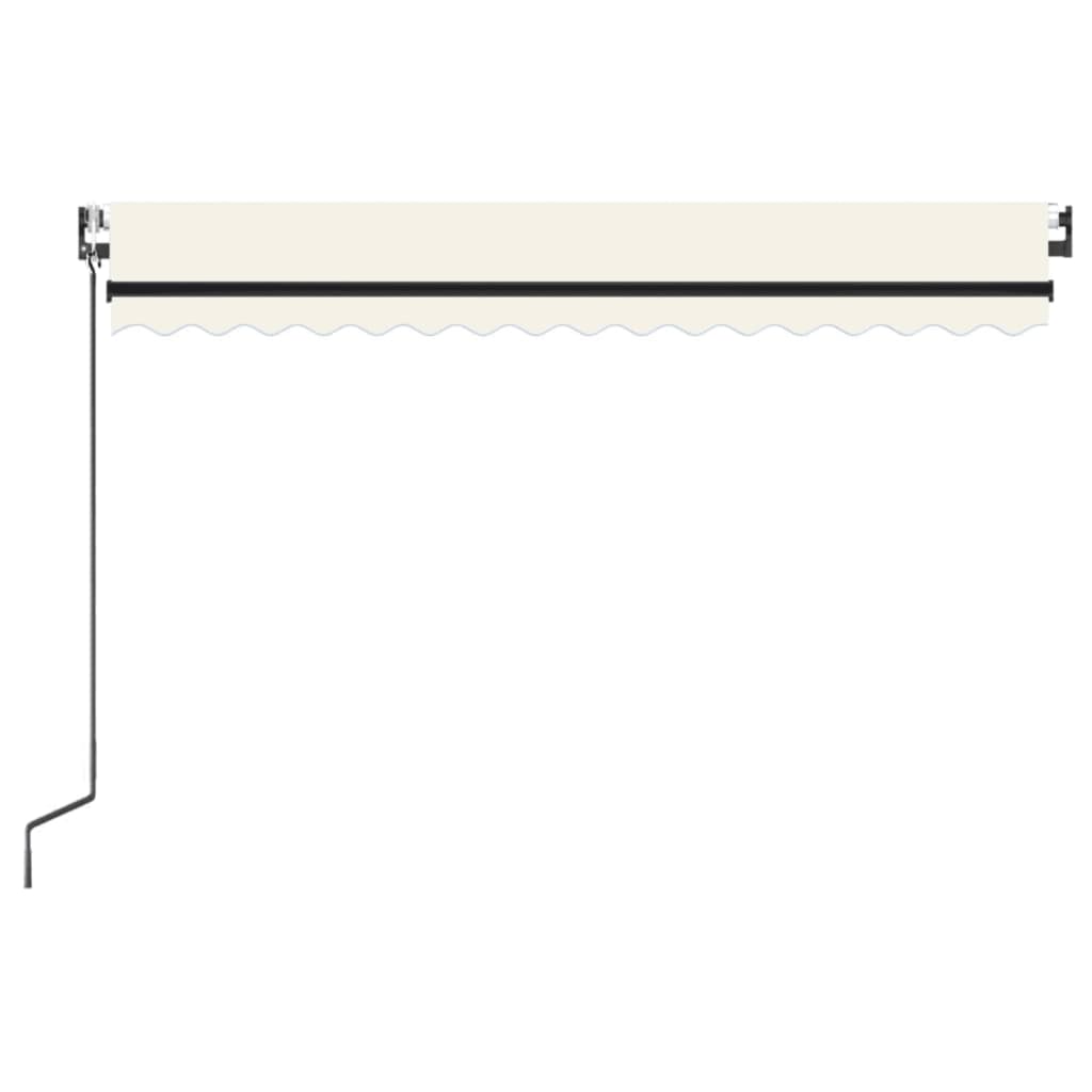 krémszínű automata szélérzékelős és LED-es napellenző 450x300cm