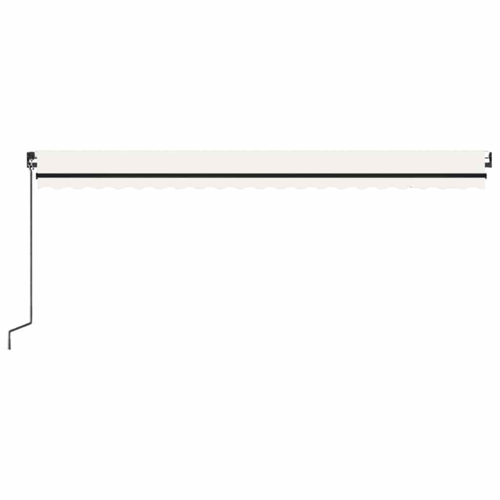 krémszínű kézzel kihúzható LED-es napellenző 500x300 cm