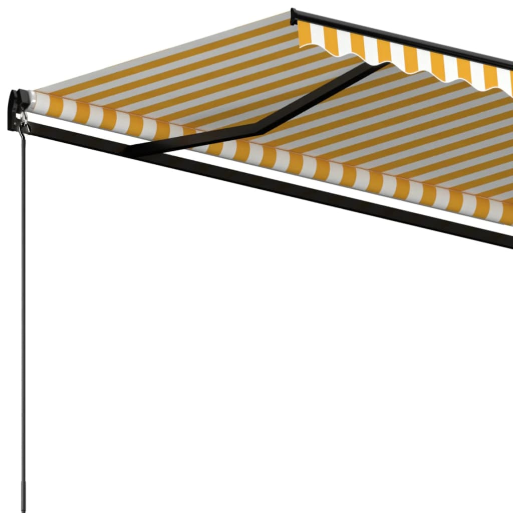 sárga és fehér kézzel kihúzható napellenző 400 x 350 cm