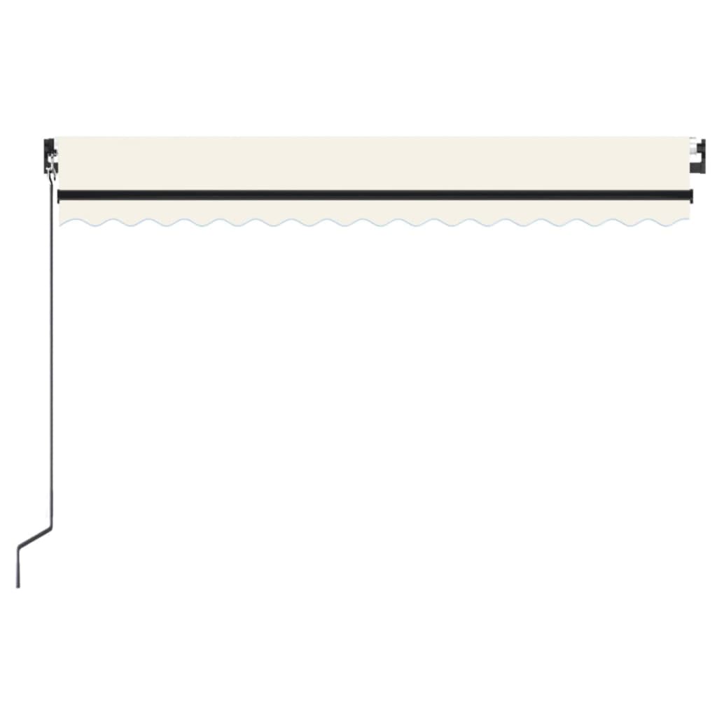 krémszínű kézzel kihúzható LED-es napellenző 400 x 350 cm