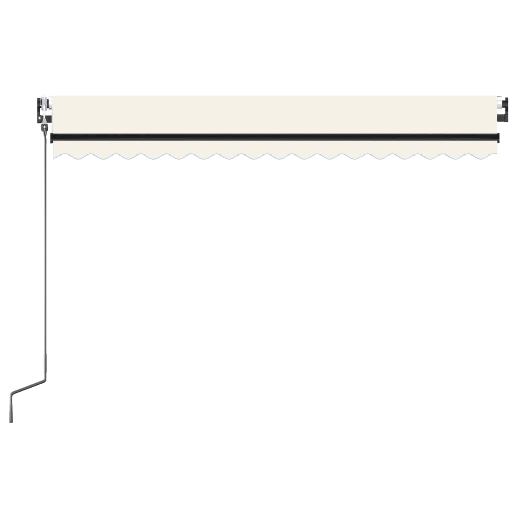 krémszínű automata szélérzékelős és LED-es napellenző 400x350cm