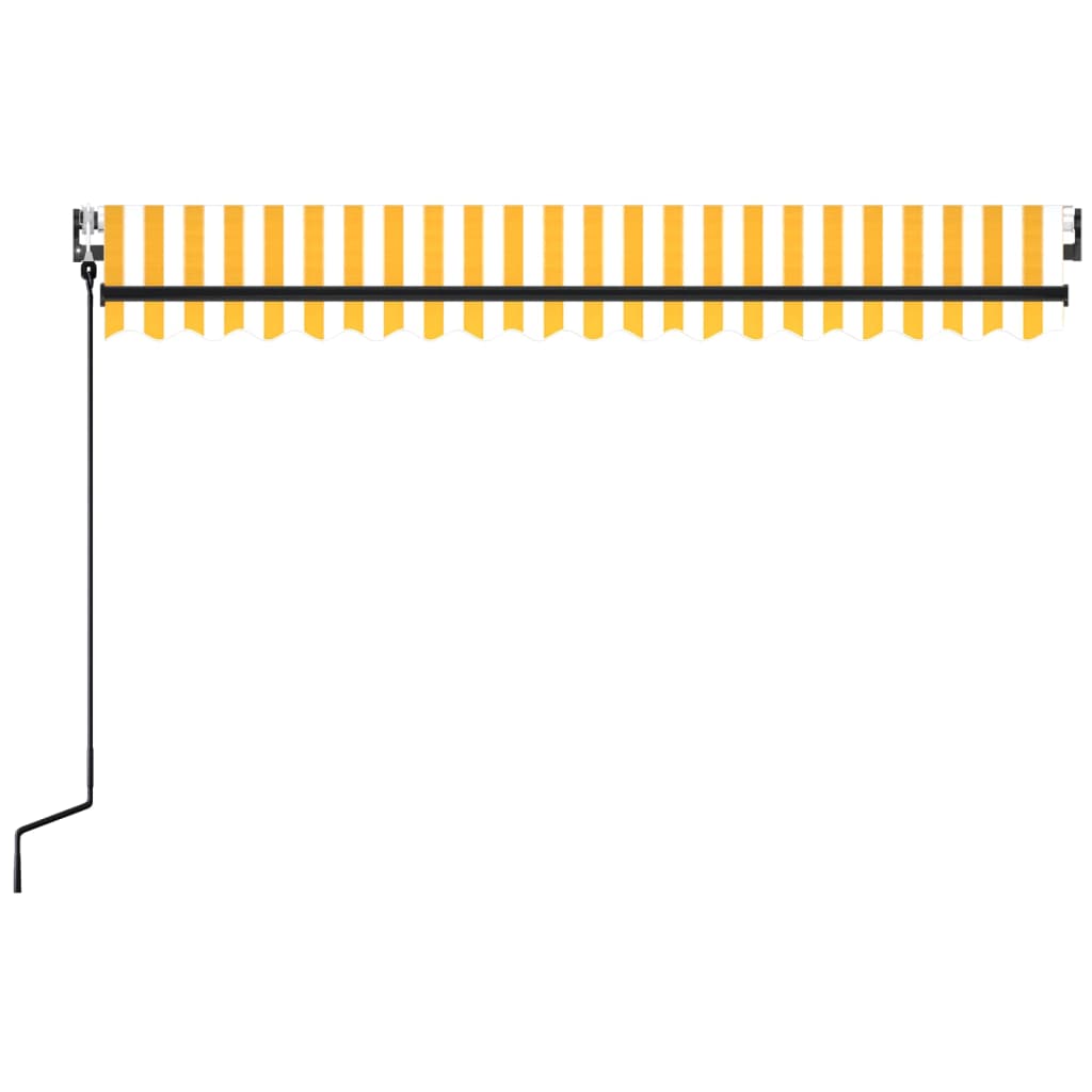 sárga és fehér automata napellenző 450 x 350 cm