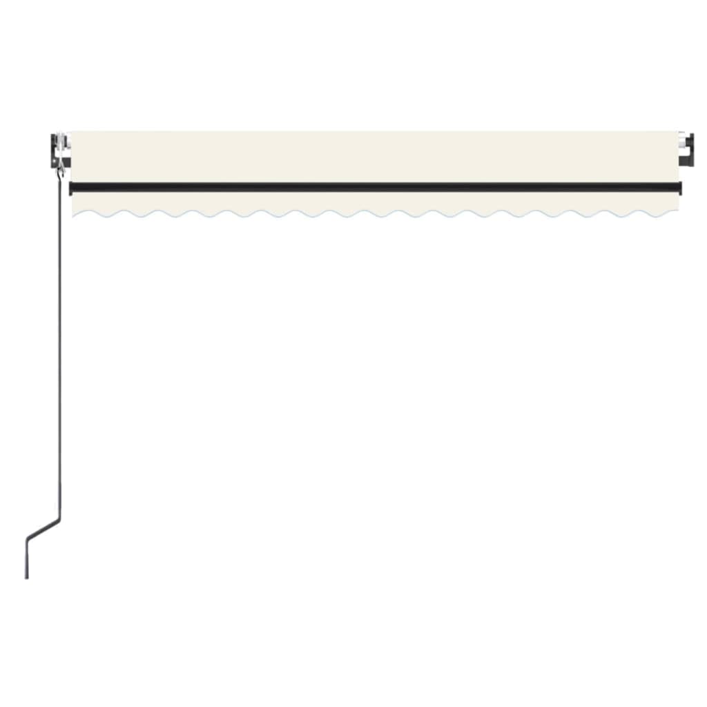 krémszínű automata szélérzékelős és LED-es napellenző 450x350cm