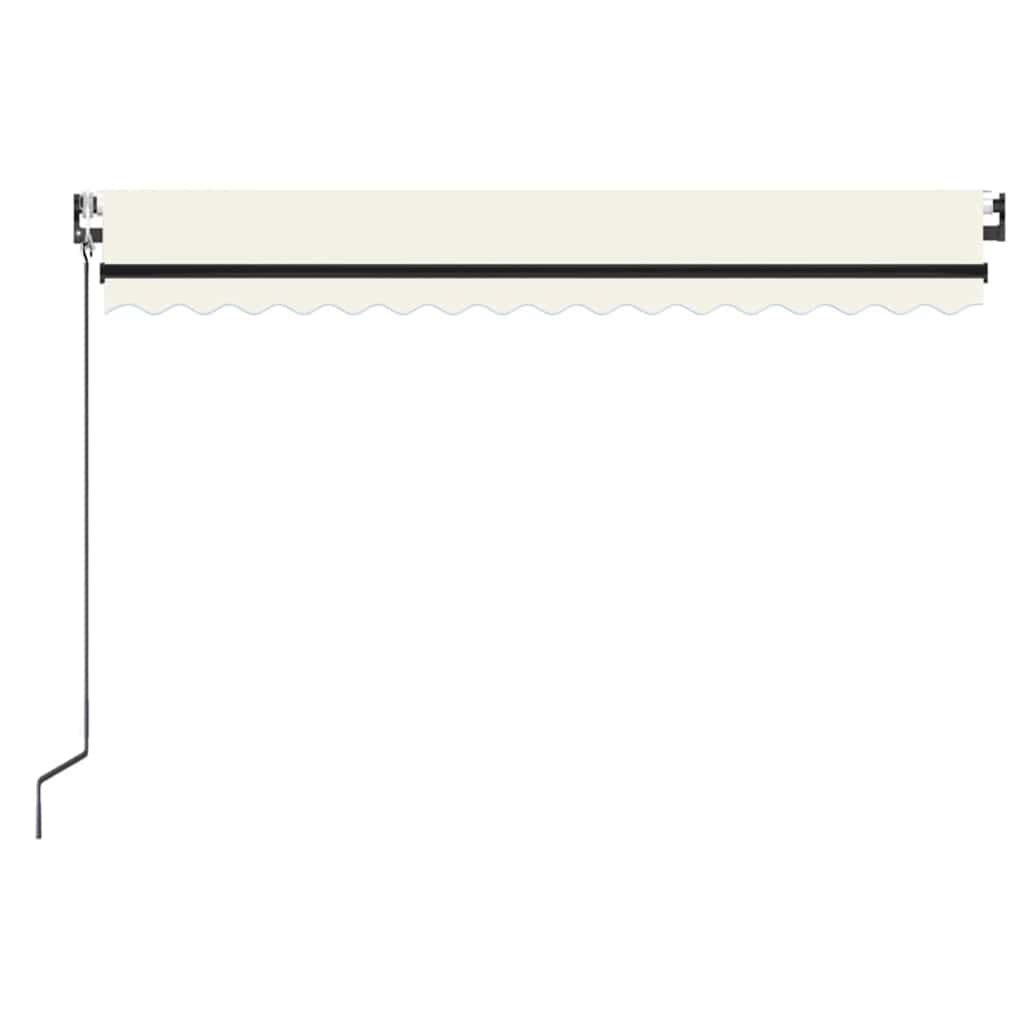 krémszínű automata szélérzékelős és LED-es napellenző 450x350cm