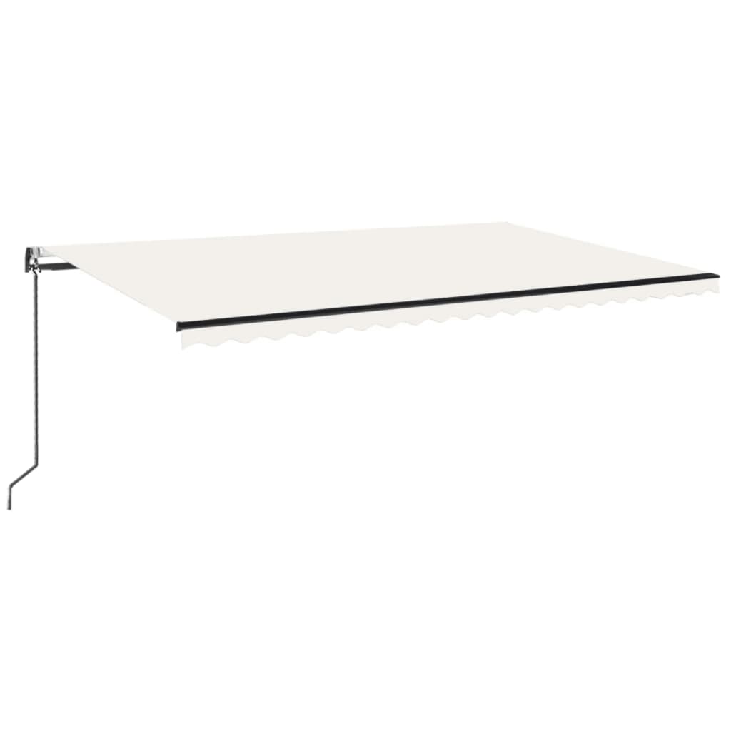 krémszínű automata szélérzékelős és LED-es napellenző 500x350cm