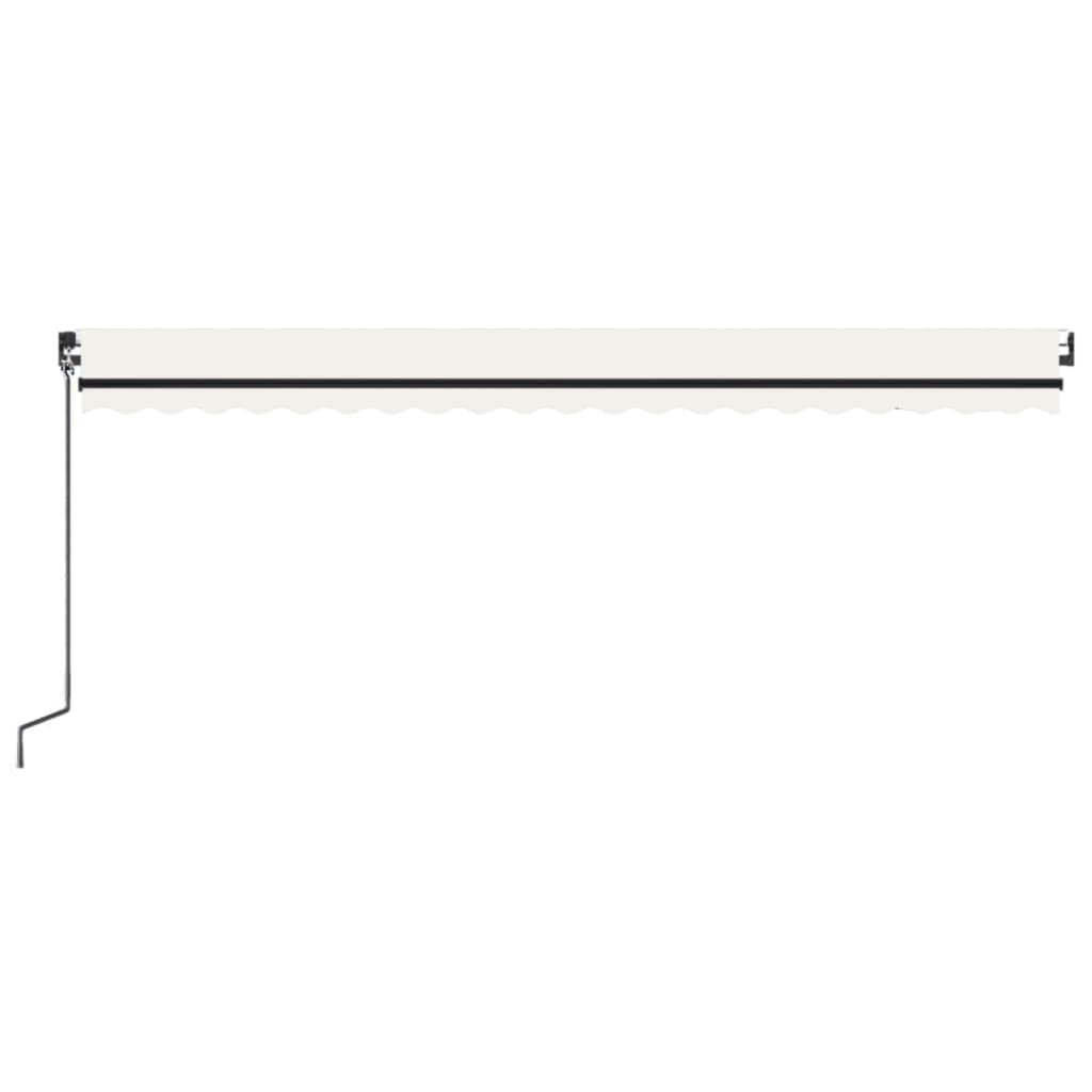 krémszínű automata szélérzékelős és LED-es napellenző 500x350cm