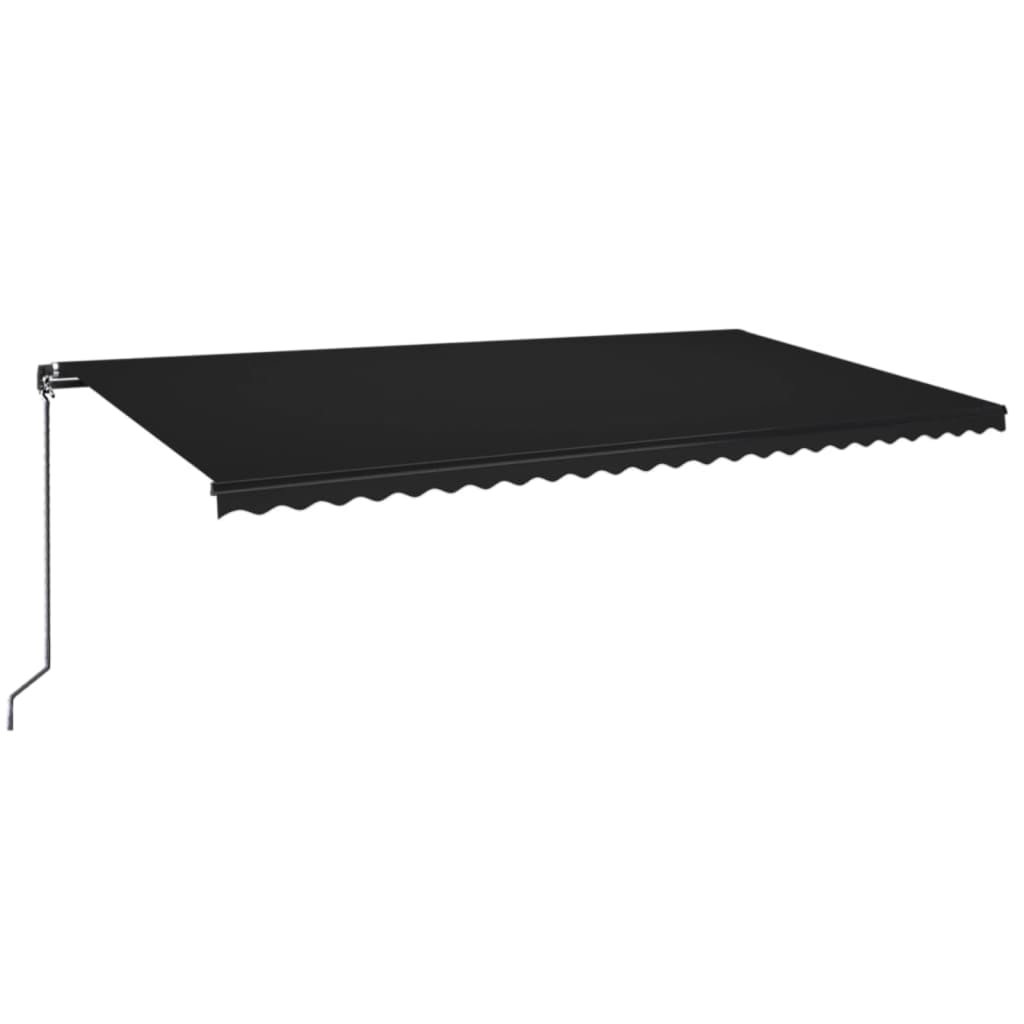 antracitszürke kézzel kihúzható napellenző 600 x 350 cm