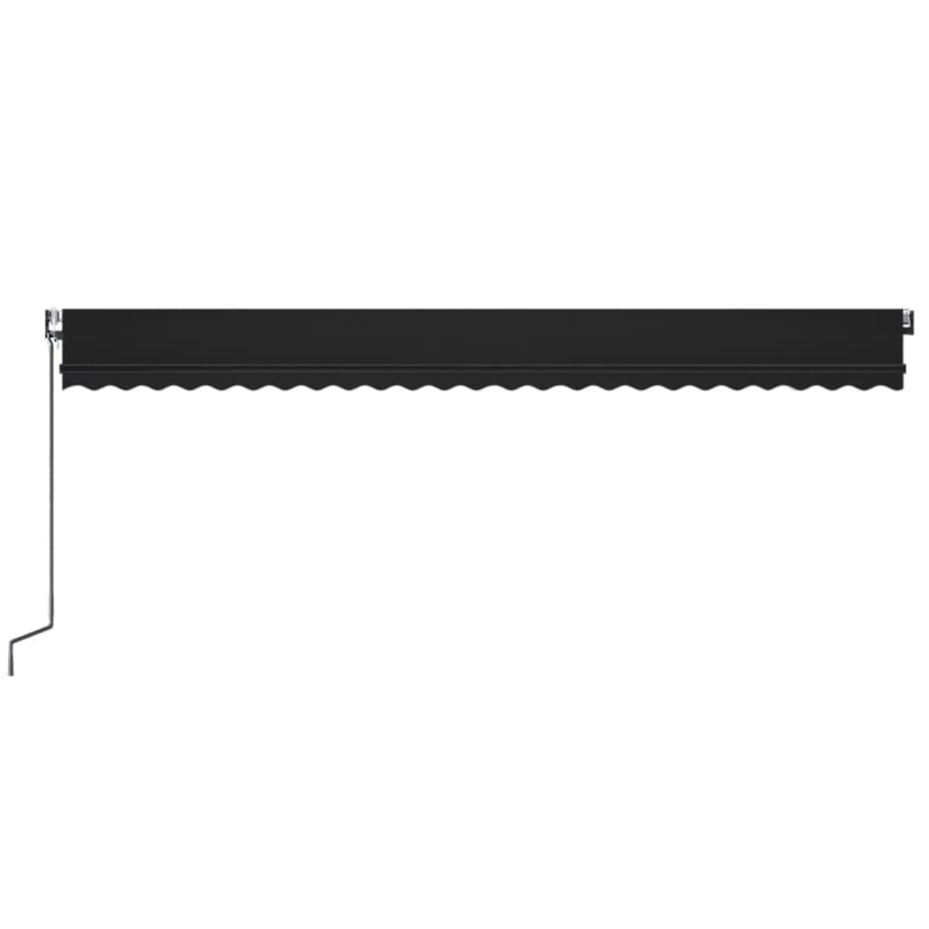 antracitszürke szélérzékelős és LED-es napellenző 600 x 350 cm