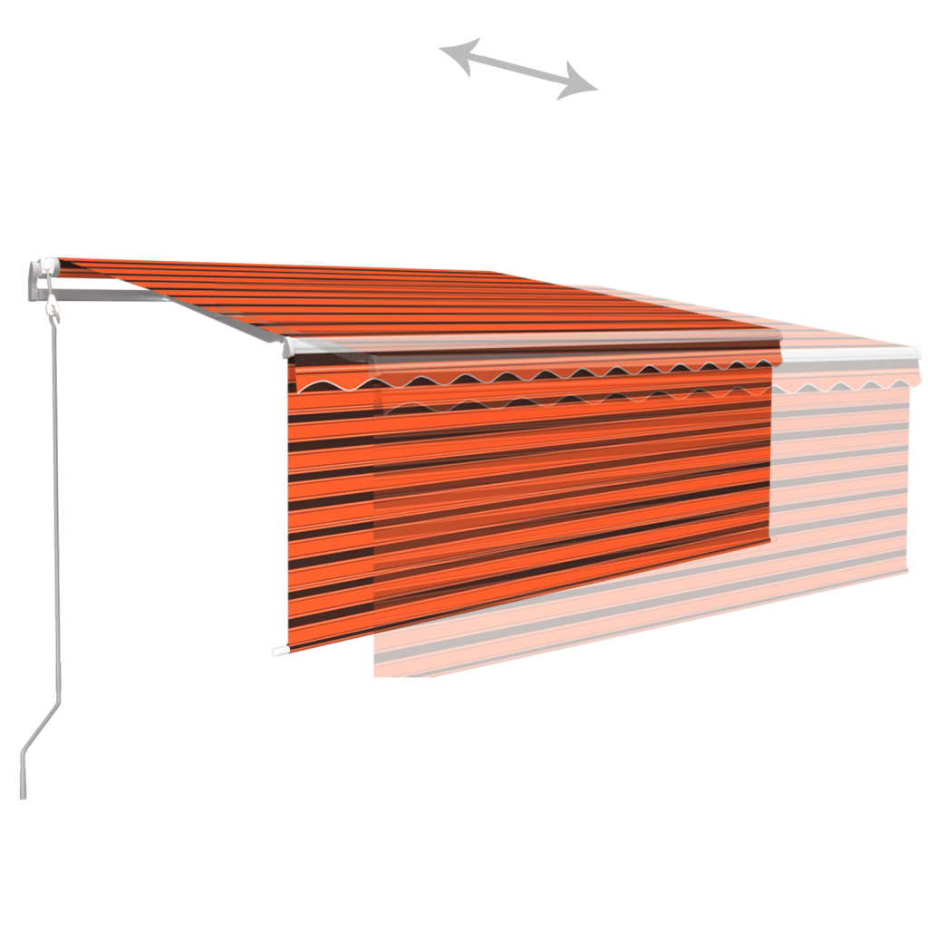 narancssárga-barna automata napellenző redőnnyel 3 x 2,5 m