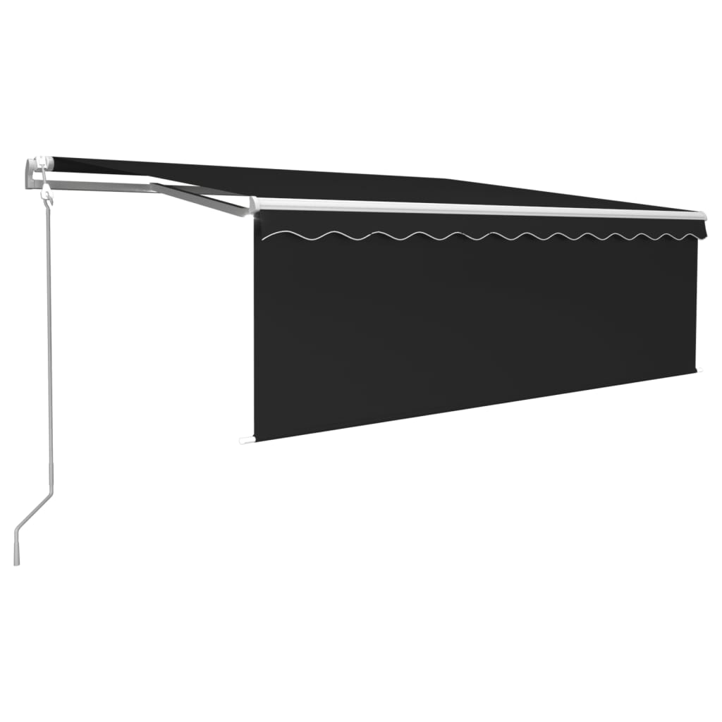 antracitszürke redőnyös, LED-es, szélérzékelős napellenző 4x3 m
