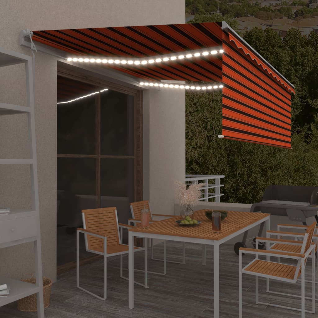 automata redőnyös, LED-es, szélérzékelős napellenző 4x3 m